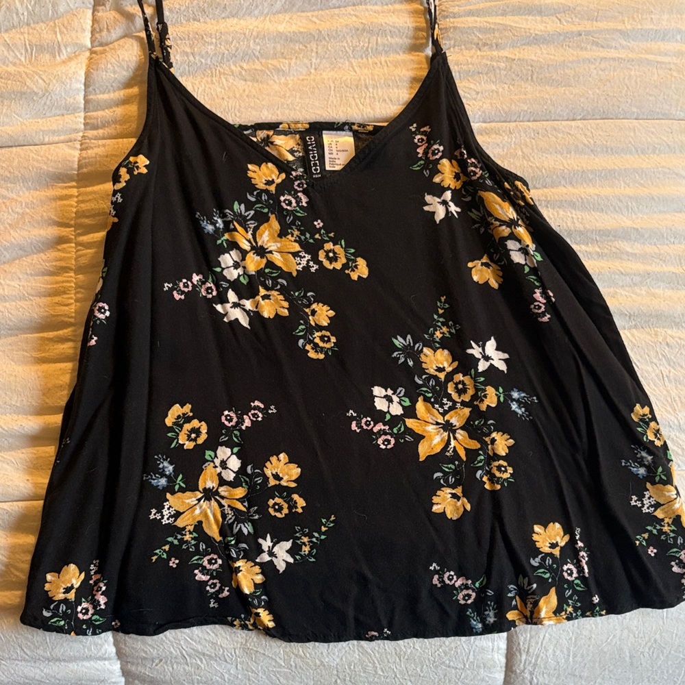 Old Navy Black Floral Camisole